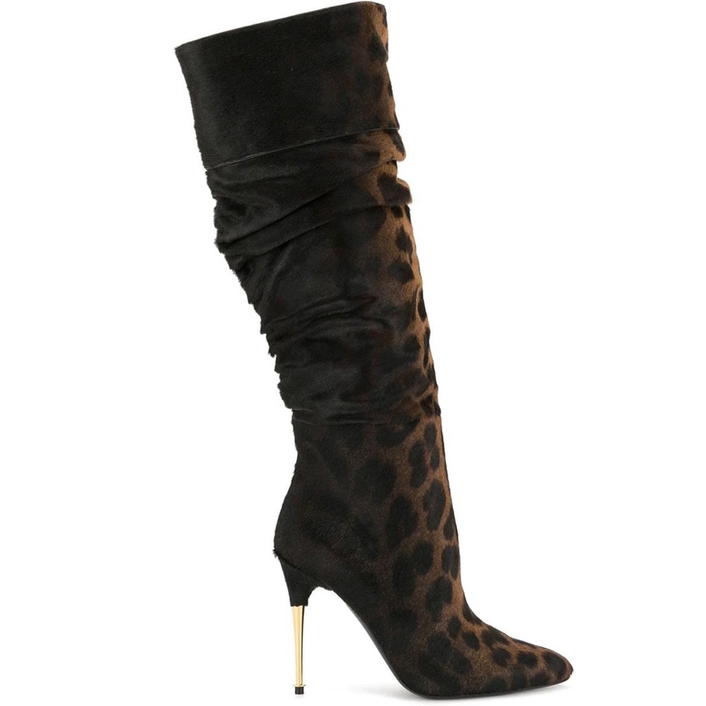 TOM FORD Leopard print knee-length boots Size 35